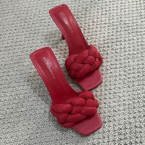 BCBGeneration Braided Red Slide Mules